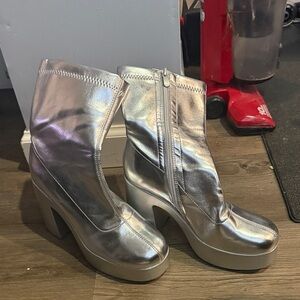 Silver Platform Boots